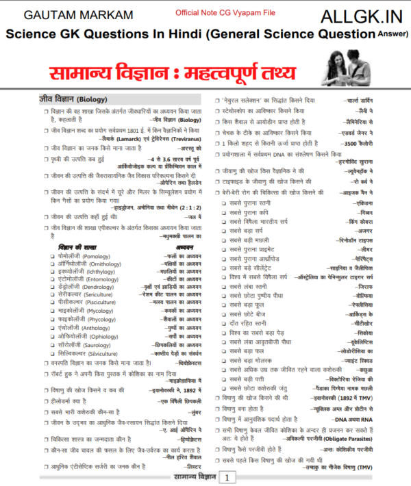 CG Prayogshala Paricharak samanya vigyan book pdf in hindi